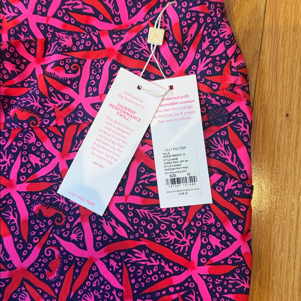 Lilly Pulitzer Luxletic Pink and Purple Patterned Pants - Picture 3 of 6